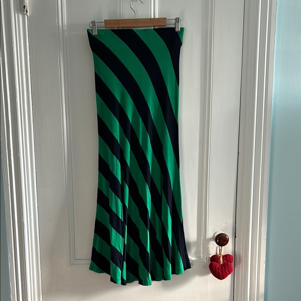 Vintage Green and Navy Maxi Skirt ANN TAYLOR